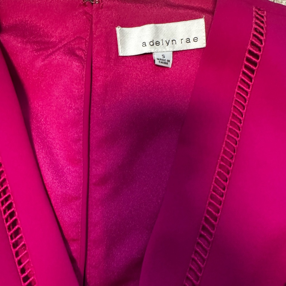 Adelyn Rae Fuchsia Lace Detail Jumpsuit - Picture 3 of 6